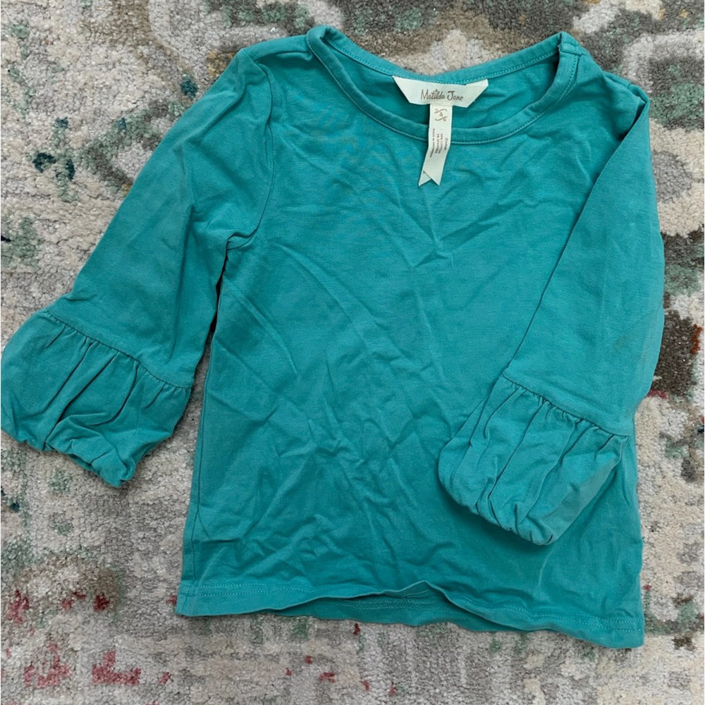 Matilda Jane Turquoise Girls Puffer Long Sleeve Top Size 4